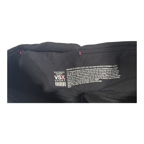 Victoria's Secret VSX Side Rainbow Sport Cropped Leggings Stretch Black Size XS - Picture 5 of 5